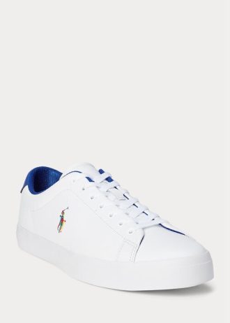 Zapatillas Ralph Lauren Longwood de cuero blancas para hombre