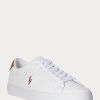 Zapatillas Ralph Lauren Longwood de cuero blancas para hombre Zapatillas Ralph Lauren Longwood de cuero blancas para hombre