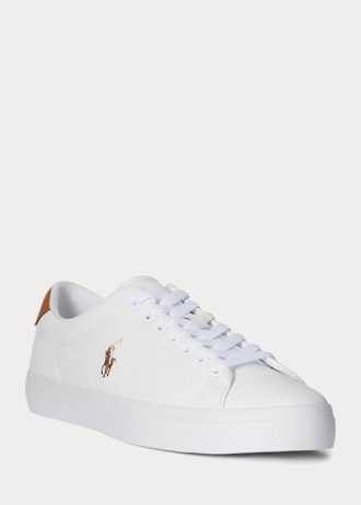Zapatillas Ralph Lauren Longwood de cuero blancas para hombre Zapatillas Ralph Lauren Longwood de cuero blancas para hombre