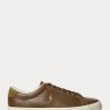 Zapatillas Ralph Lauren Longwood de cuero marrón para hombre Zapatillas Ralph Lauren Longwood de cuero marrón para hombre