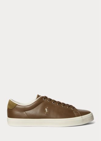 Zapatillas Ralph Lauren Longwood de cuero marrón para hombre