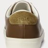 Zapatillas Ralph Lauren Longwood de cuero marrón para hombre Zapatillas Ralph Lauren Longwood de cuero marrón para hombre