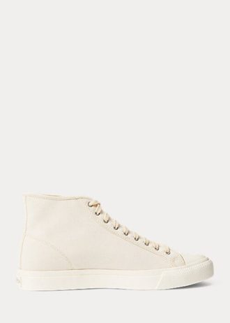 Zapatillas Ralph Lauren Mayport de lona beige para mujer Zapatillas Ralph Lauren Mayport de lona beige para mujer