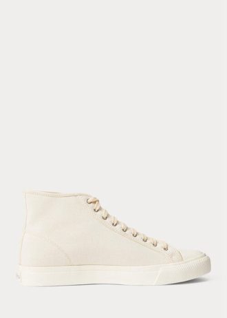 Zapatillas Ralph Lauren Mayport de lona color crema para hombre