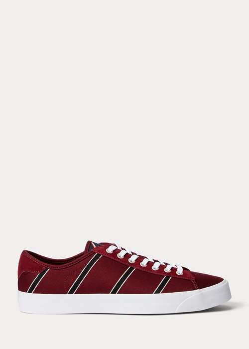 Zapatillas Ralph Lauren Nelson de lana y algodón a rayas burdeos para hombre Zapatillas Ralph Lauren Nelson de lana y algodón a rayas burdeos para hombre