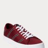 Zapatillas Ralph Lauren Nelson de lana y algodón a rayas burdeos para hombre Zapatillas Ralph Lauren Nelson de lana y algodón a rayas burdeos para hombre