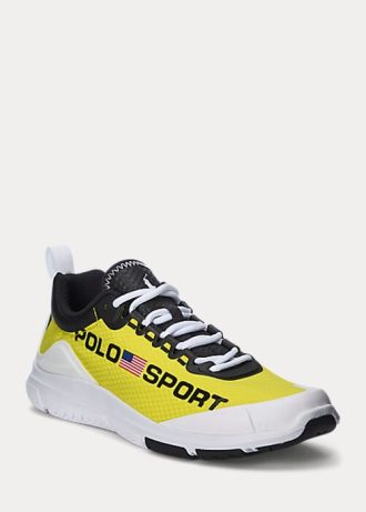 Zapatillas Ralph Lauren Polo Sport Tech Racer para mujer en amarillo y negro Zapatillas Ralph Lauren Polo Sport Tech Racer para mujer en amarillo y negro