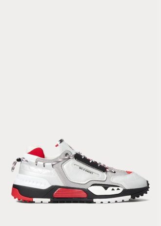 Zapatillas Ralph Lauren PS200 para hombre, color plata, rojo y negro Zapatillas Ralph Lauren PS200 para hombre, color plata, rojo y negro