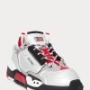 Zapatillas Ralph Lauren PS200 para hombre, color plata, rojo y negro