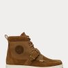 Zapatillas Ralph Lauren Ranger de lona y nobuk para hombre, color marrón