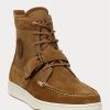 Zapatillas Ralph Lauren Ranger de lona y nobuk para hombre, color marrón