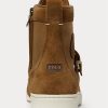 Zapatillas Ralph Lauren Ranger de lona y nobuk para hombre, color marrón