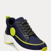 Zapatillas Ralph Lauren Reaghan de cuero y ante para mujer en azul marino Zapatillas Ralph Lauren Reaghan de cuero y ante para mujer en azul marino