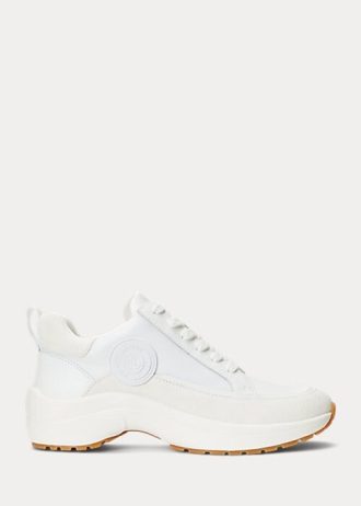 Zapatillas Ralph Lauren Reaghan de piel y ante blancas para mujer Zapatillas Ralph Lauren Reaghan de piel y ante blancas para mujer