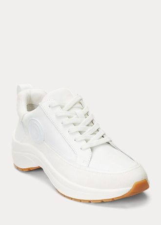 Zapatillas Ralph Lauren Reaghan de piel y ante blancas para mujer Zapatillas Ralph Lauren Reaghan de piel y ante blancas para mujer