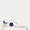 Zapatillas Ralph Lauren Reaghan de piel y jacquard con logo en rosa para mujer Zapatillas Ralph Lauren Reaghan de piel y jacquard con logo en rosa para mujer