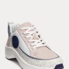 Zapatillas Ralph Lauren Reaghan de piel y jacquard con logo en rosa para mujer Zapatillas Ralph Lauren Reaghan de piel y jacquard con logo en rosa para mujer