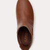 Zapatillas Ralph Lauren Rylee de piel bruñida en color marrón para mujer