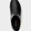 Zapatillas Ralph Lauren Rylee de piel bruñida sin cordones para mujer, color negro Zapatillas Ralph Lauren Rylee de piel bruñida sin cordones para mujer, color negro