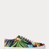Zapatillas Ralph Lauren Severn de lino con estampado floral multicolor para hombre, color azul marino