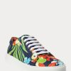 Zapatillas Ralph Lauren Severn de lino con estampado floral multicolor para hombre, color azul marino
