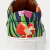 Zapatillas Ralph Lauren Severn de lino con estampado floral multicolor para hombre, color azul marino