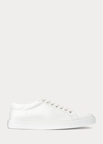 Zapatillas Ralph Lauren Severn de piel de becerro blancas para hombre