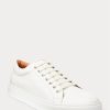 Zapatillas Ralph Lauren Severn de piel de becerro blancas para hombre