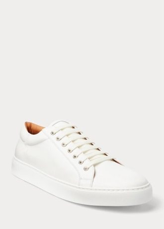 Zapatillas Ralph Lauren Severn de piel de becerro blancas para hombre