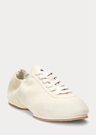 Zapatillas Ralph Lauren The Suede Pony Ballerina para mujer en beige