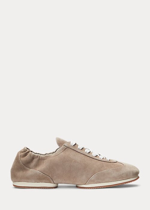 Zapatillas Ralph Lauren The Suede Pony Ballerina para mujer en gris Zapatillas Ralph Lauren The Suede Pony Ballerina para mujer en gris