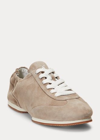 Zapatillas Ralph Lauren The Suede Pony Ballerina para mujer en gris