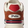 Zapatillas Ralph Lauren Trackster 200 de ante y malla para hombre, color marrón