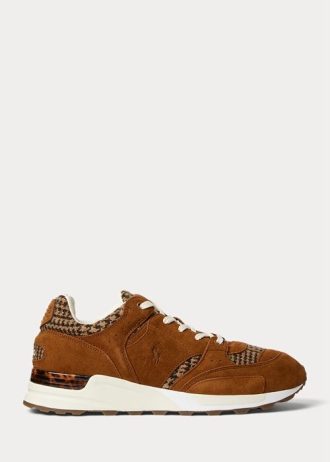 Zapatillas Ralph Lauren Trackster 200 Harris Tweed® marrones para hombre