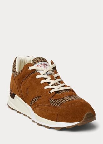 Zapatillas Ralph Lauren Trackster 200 Harris Tweed® marrones para hombre