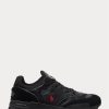 Zapatillas Ralph Lauren Trackster 200 para hombre, color negro y rojo