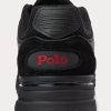 Zapatillas Ralph Lauren Trackster 200 para hombre, color negro y rojo