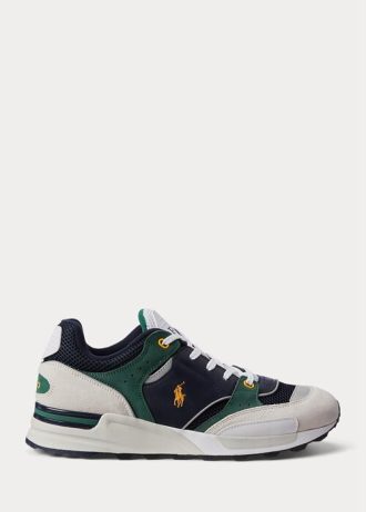 Zapatillas Ralph Lauren Trackster 200 para hombre en azul marino y dorado