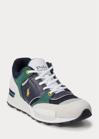 Zapatillas Ralph Lauren Trackster 200 para hombre en azul marino y dorado