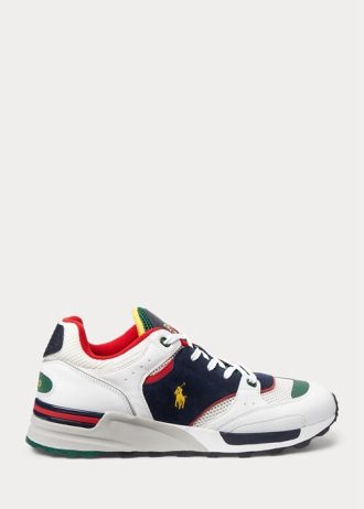 Zapatillas Ralph Lauren Trackster 200 para hombre en blanco y azul marino