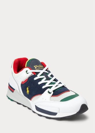 Zapatillas Ralph Lauren Trackster 200 para hombre en blanco y azul marino