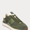 Zapatillas Ralph Lauren Train 89 con paneles de ante en color oliva para hombre