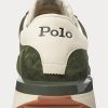 Zapatillas Ralph Lauren Train 89 con paneles de ante en color oliva para hombre