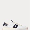 Zapatillas Ralph Lauren Train 89 de ante y Oxford para hombre, color blanco/azul marino