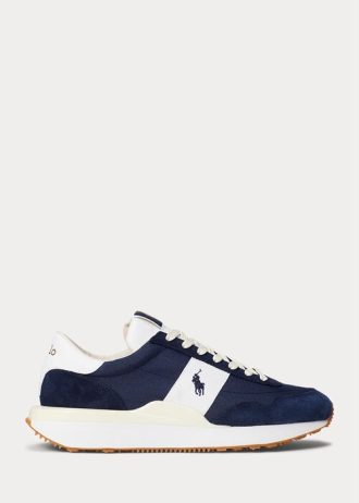 Zapatillas Ralph Lauren Train 89 de ante y Oxford para hombre en azul marino y blanco