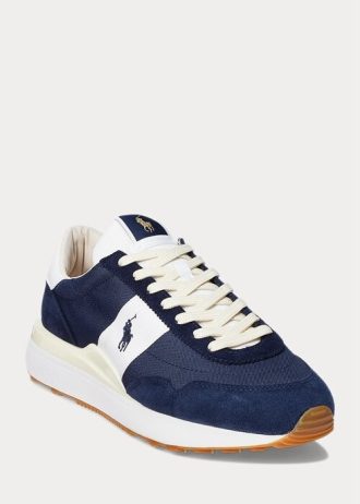 Zapatillas Ralph Lauren Train 89 de ante y Oxford para hombre en azul marino y blanco