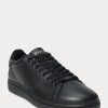 Zapatillas Ralph Lauren Wilton de cuero negro para hombre Zapatillas Ralph Lauren Wilton de cuero negro para hombre