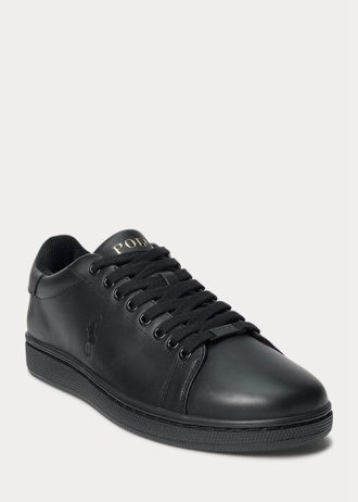 Zapatillas Ralph Lauren Wilton de cuero negro para hombre