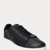 Zapatillas Ralph Lauren Wilton de cuero negro para hombre