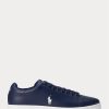 Zapatillas Ralph Lauren Wilton de cuero para hombre en azul marino y blanco Zapatillas Ralph Lauren Wilton de cuero para hombre en azul marino y blanco